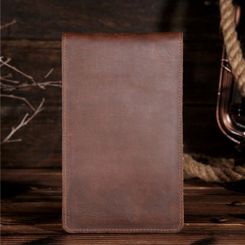 Vinatge Genuine Leather Long Wallet Card Holder Thin Slip For Men