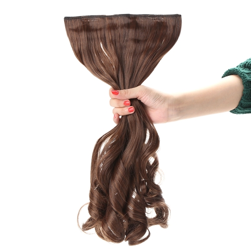 24'' 60cm pelo largo y rizado extensión mujeres agitando pelos 5 Clips en extensiones de cabello