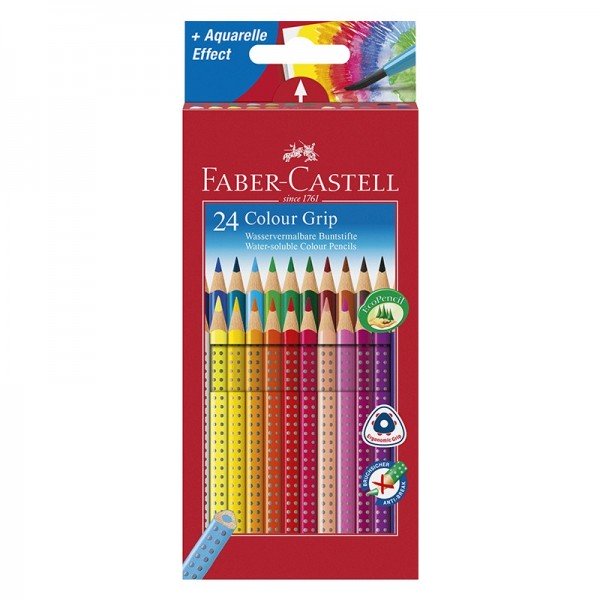 Wasservermalbare Buntstifte/Aquarell-Farbstifte, Colour Grip, Faber-Castell, ...