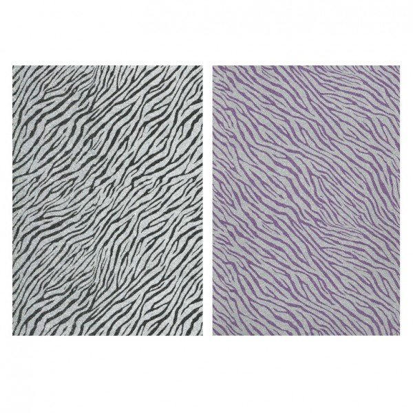 Glitterfolie, Zebra-Design, Din A5, 10 Stück, schwarz/violett