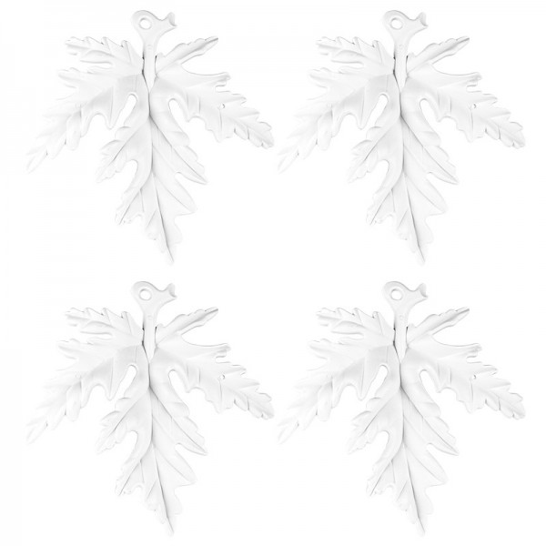 Winter-Deko, Rohling, Blatt, 17cm x 17cm, weiß, 4 Stück