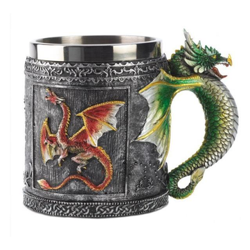 Christmas 3D Novelty Medieval Dragon Mug Faucet Cup Double Wall Stainless Steel Coffee Cups And Mugs Copos Tazas Stainless
