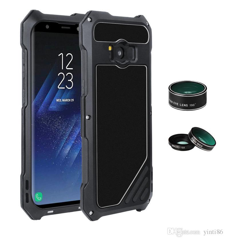 IP54 Life Waterproof Phone Case For Sumsung S8 S8 Plus Aluminum Alloy Ultra-Thin Phone Cover With Wide-angle Fish Eye lens Macro lens