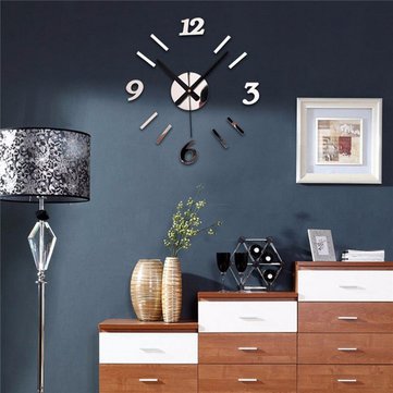 Modern 3D Wall Clock Mirror Design Surface Sticker Home Office Room Decoration