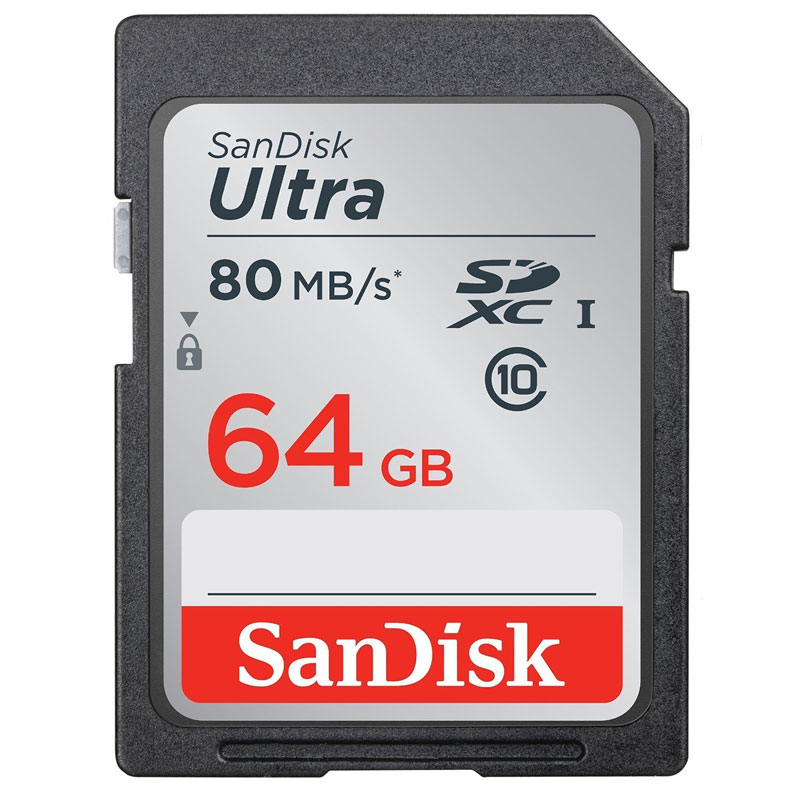 SanDisk 64GB Ultra SD Card (SDXC) - 80MB/s