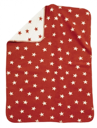 Alvi 931746082 Baumwoll Baby Decke Sterne Rot 75x100cm