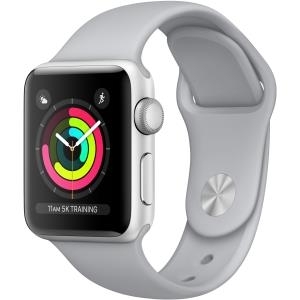 Apple Watch Series 3 (GPS) - 38 mm - Aluminium, Silber - intelligente Uhr mit Sportband - Flouroelastomer - fog - 130 - 200 mm - 8GB - Wi-Fi, Bluetooth - 26,7 g (MQKU2ZD/A)
