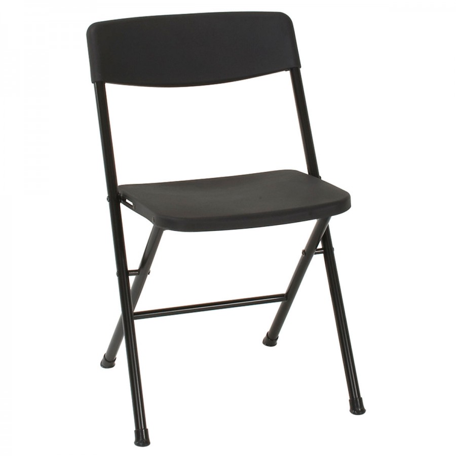 Folding Chair Molded Seat 4 pack- Black