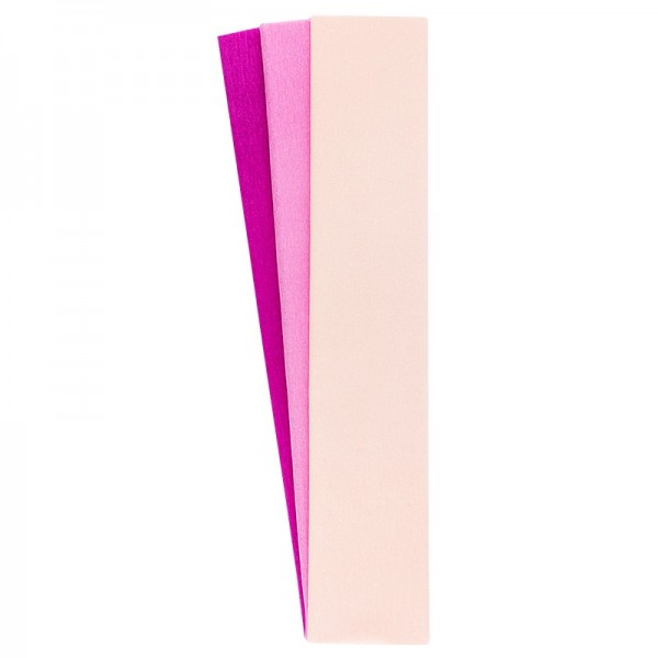 Krepp-Papiere, 50cm x 200cm, lachs, pink, fuchsia, 3 Stück