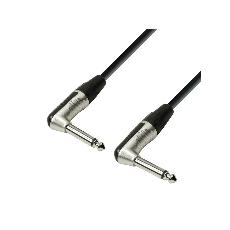Adam Hall Cables 4 Star Serie - Instrumentenkabel REAN 6,3 mm Winkelklinke mono auf 6,3 mm Winkelklinke mono 1,5 m