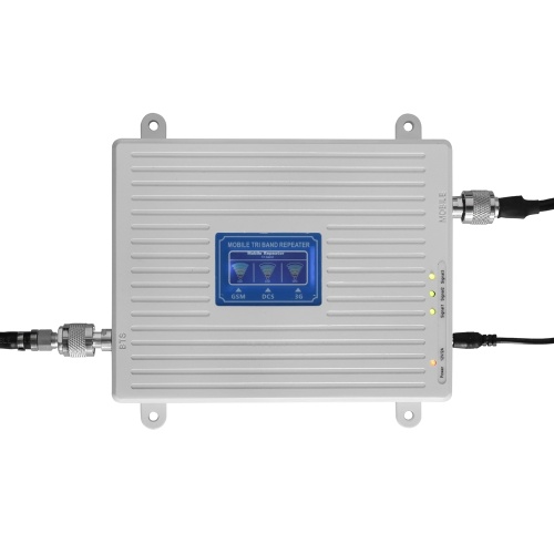 110-220V Amplificador de triple banda 900 1800 2100 GSM DCS WCDMA 2G / 3G / 4G LTE Universal Booster de señal inteligente Kit repetidor