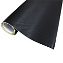 Merdia decoración 3D abrigo de la película del PVC etiqueta engomada de fibra de carbono para el coche-Negro (127 x 50 cm)