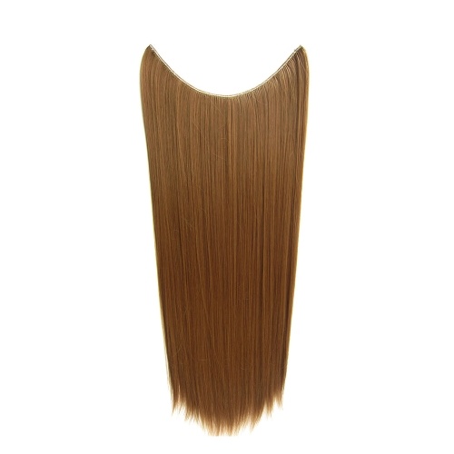 Extensiones de cabello de una pieza sin clip, largo y recto, postizo