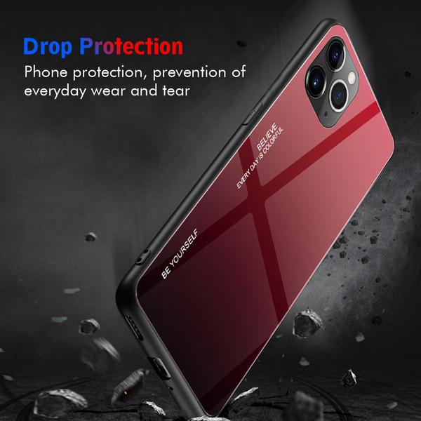 Wholesale Phone Case New Arrival Designer Iphone 11pro 11 11promax Case Gradient Tempered Glass Case Rear Cover Iphone XR XSMAX X/XS