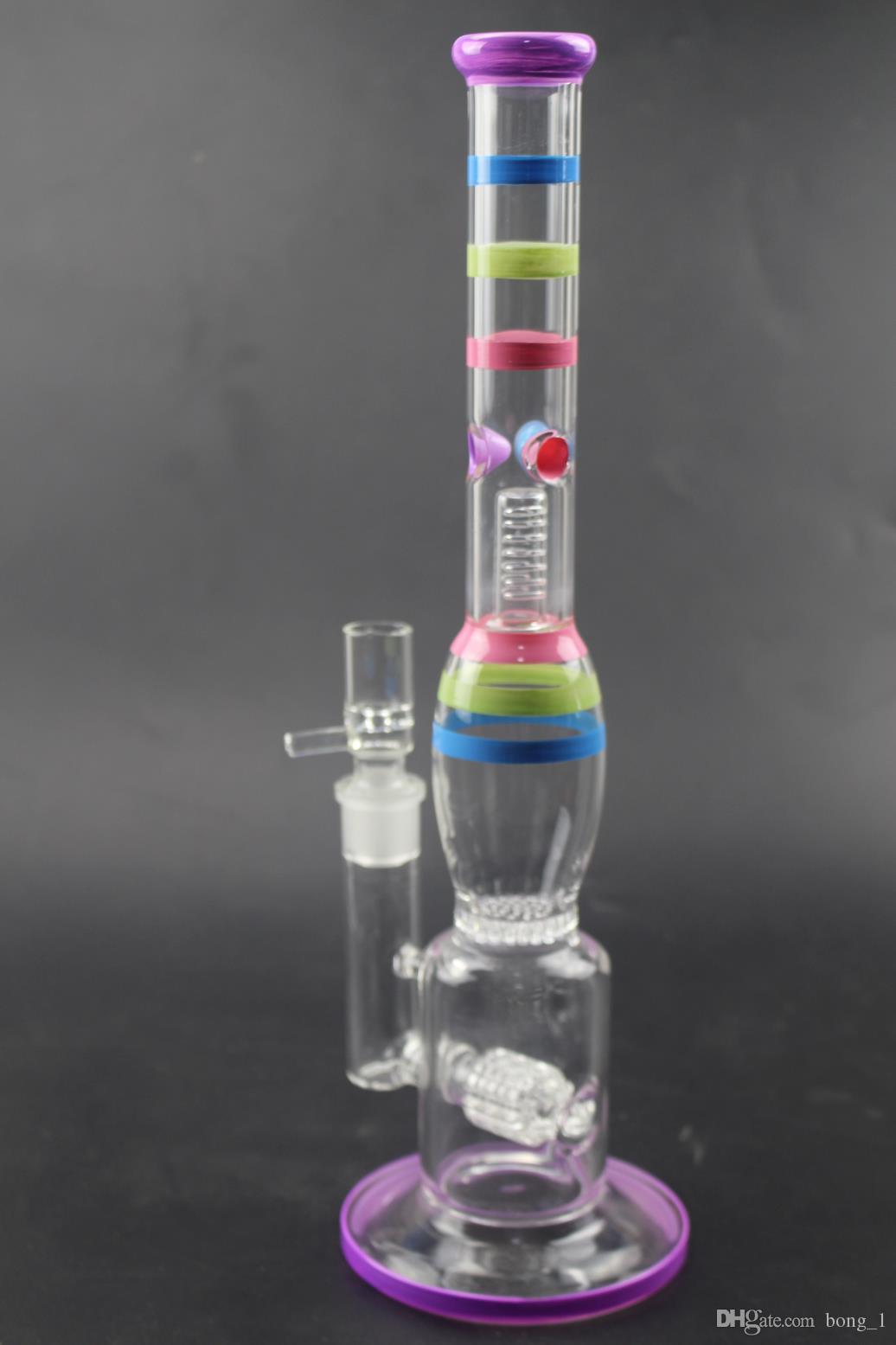 36cm Height Newest glass bong with Honey bucket oil rig bongs water pipes fab egg bong colorful glass bubbler pipes