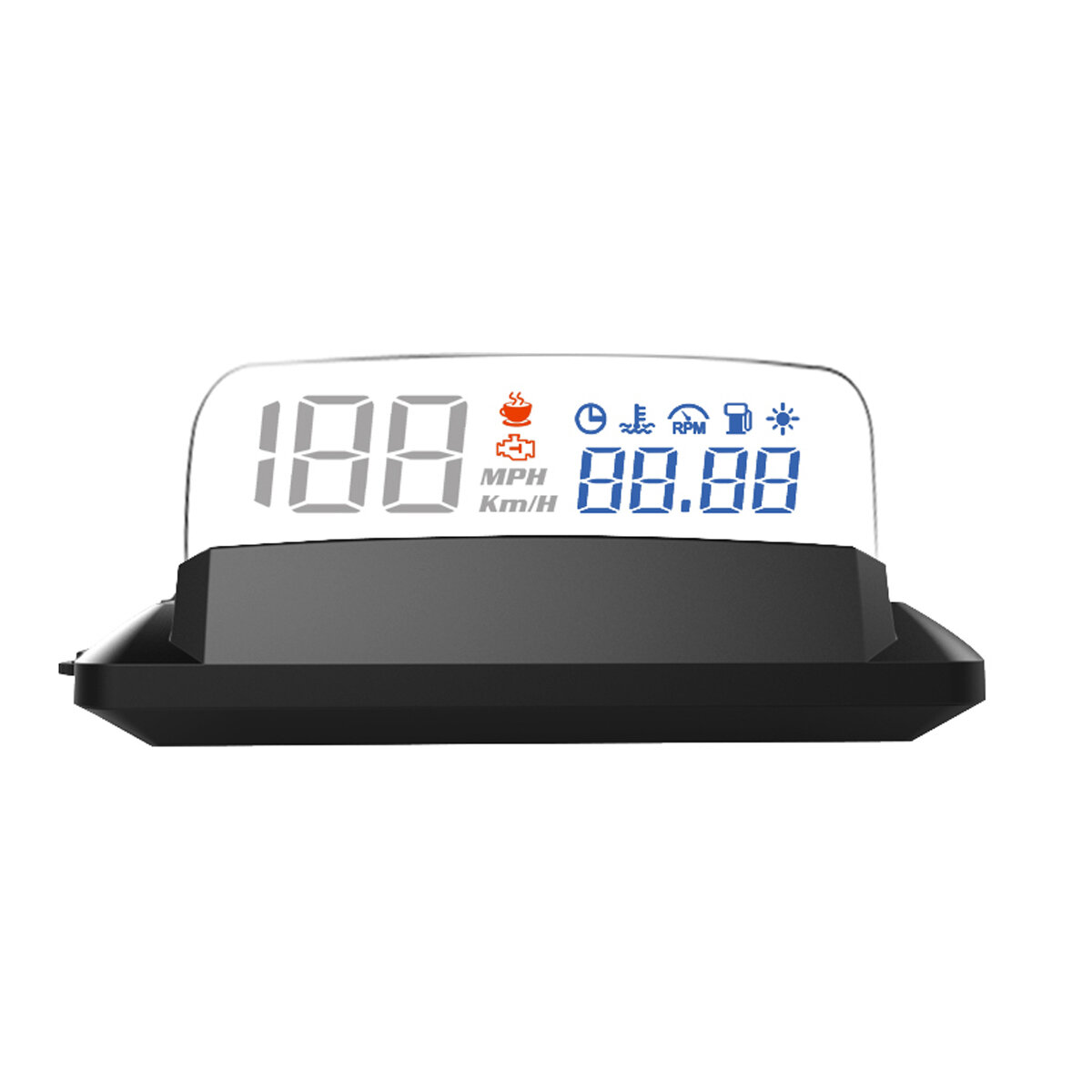 Car HUD OBDII EOBD Automobile Refitting Multi-functional Head-up Display Speed Water Temperature Voltage Stereoscopic Di