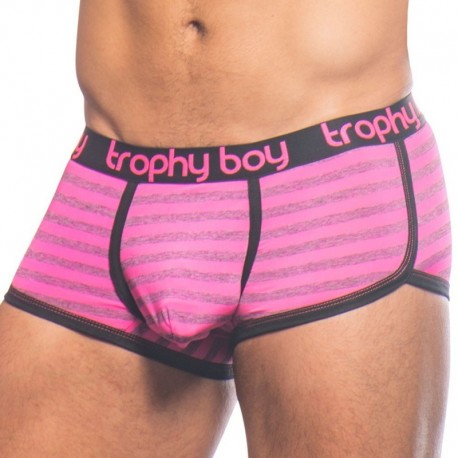 Andrew Christian Trophy Boy Boxer - Electric Pink Stripe S