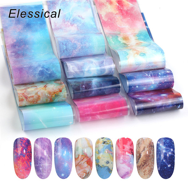 10pcs mixed halloween nail foils nail art transfer sticker holographic starry set 3d adhesive decals decoration wraps slider