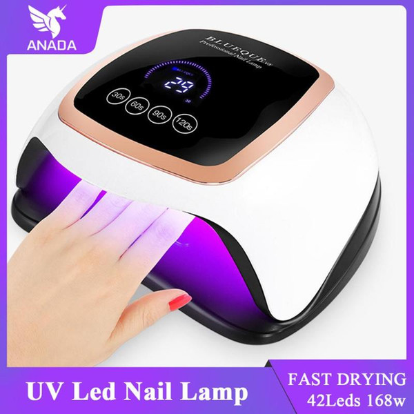 ANADA 168W Nail Dryer UV LED Lamp For Gel Nail Polish Lamp 30S/60S/90S/120s Timing Dryer For Drying Art Tool