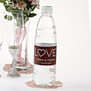 Bouteille personnalisé autocollant de l'eau - Love (Marron Bleu / Set of 15)