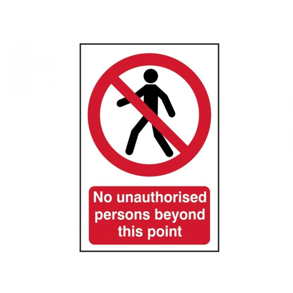 Scan No Unauthorised Persons Beyond This Point - PVC 400 x 600mm