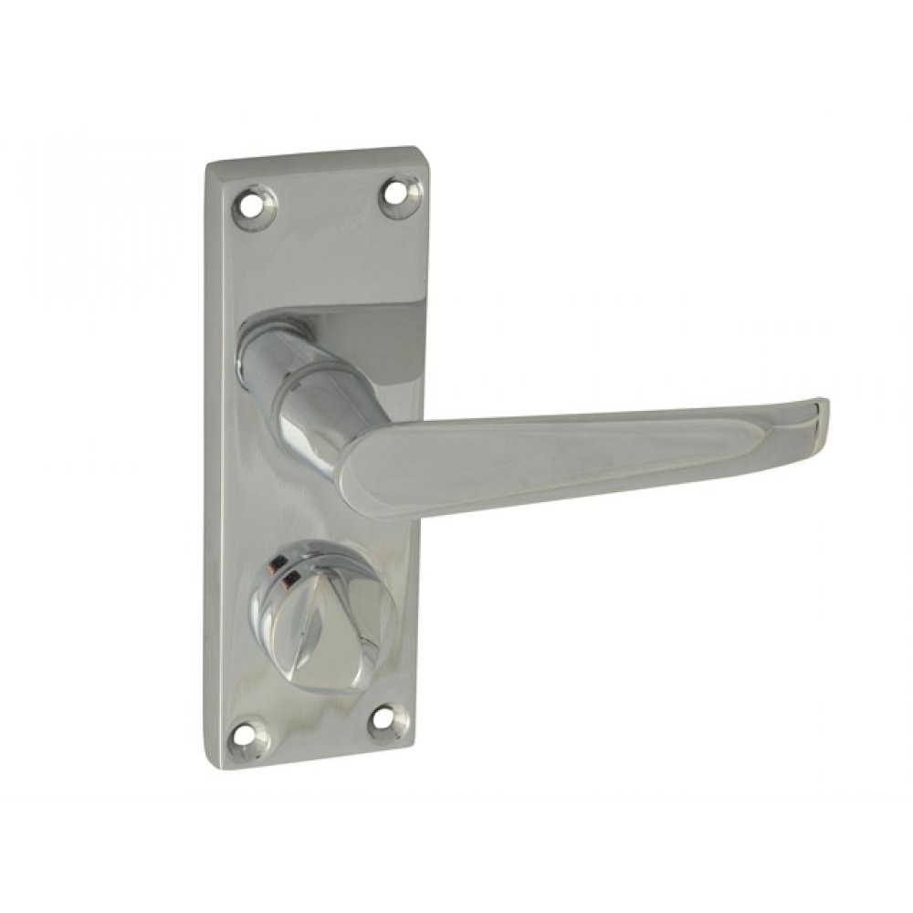 Forge Backplate Handle Privacy - Straight Chrome Finish 102mm