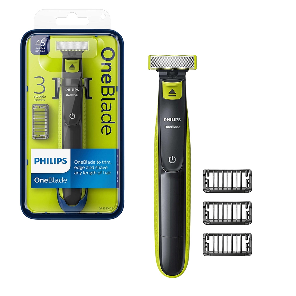 Philips OneBlade Rechargeable Facial Trim Edge and Shave Beard Hair Trimmer Kit - QP2520/25