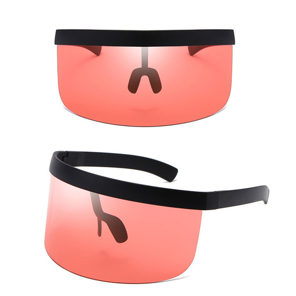 Half Face Guard Protector Driving Eyewear For Men/Women Oversized Exaggerated Visor Wrap Shield Large Mirror Sun Glasses