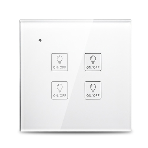 Wi-Fi Smart Wall Touch Interruptor de luz Panel de vidrio Control de voz Compatible con Alexa Google Inicio