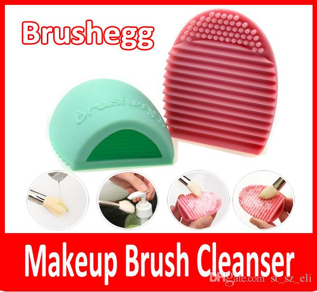 New Egg Cleaning Glove MakeUp Washing Brush Scrubber Board Cosmetic Brushegg Cosmetic Brush Egg Pink Purple Mint Green