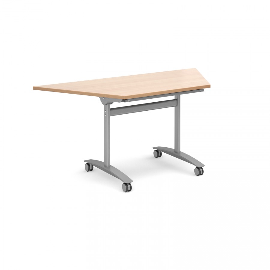 Trapezoidal Fliptop Meeting Table 1600mm- Beech