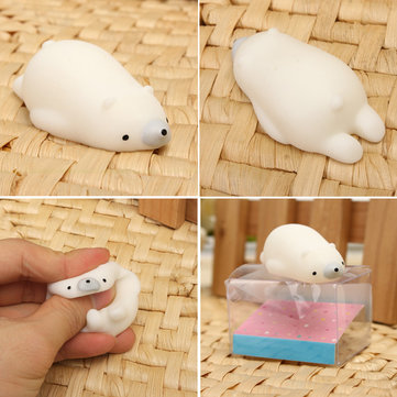 Mochi Polar Bear Squishy Squeeze Cute Healing Toy Kawaii Collection Stress Reliever Gift Decor