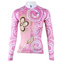 paladinsport rosa flores de primavera y verano del estilo 100% de poliéster de la mujer de manga larga jersey de ciclismo