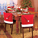 6pcs 2015 nouvelle mode chaise santa clause de chapeau rouge couvre la maison dîner de Noël décoration de table de fête pour Noël