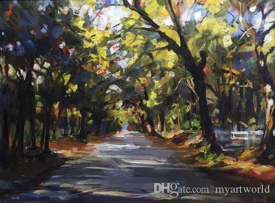 Framed Southern Oaks Art,Pure Handpainted Landscape ART Oil Painting On High Quality Thick Canvas.Multi sizes Available Free Shipping