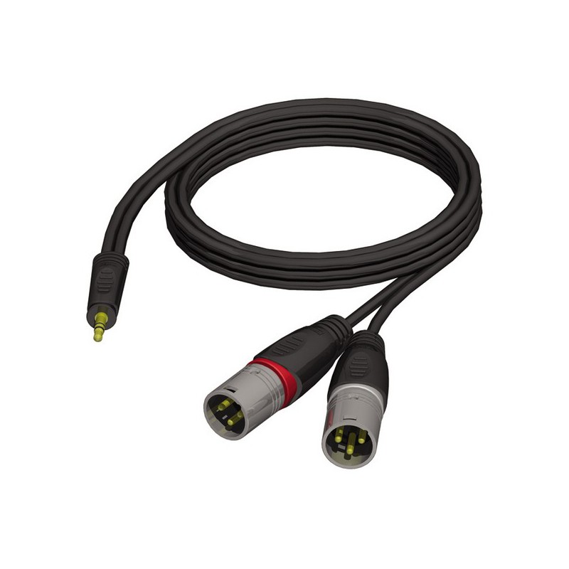 Adam Hall Cables ProCab Serie REF 712 - Audiokabel 3,5 mm Klinke stereo auf 2 x XLR male 1,5 m