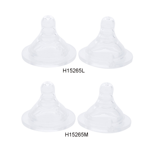 2pcs silicona pezones de cuello ancho para bebé niño Y agujero