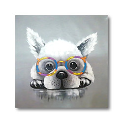 étiré peinture à l'huile toile peinte à la main abstrait comtemporain moderne pop art animaux dessin animé enfants enfants chiens mignons Lightinthebox