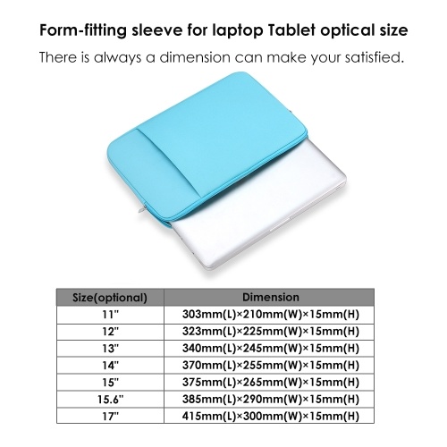 B2015 Laptop Sleeve Soft Zipper Pouch 15.6 '' Laptop Bag Remplacement pour MacBook Air Pro Ultrabook Laptop