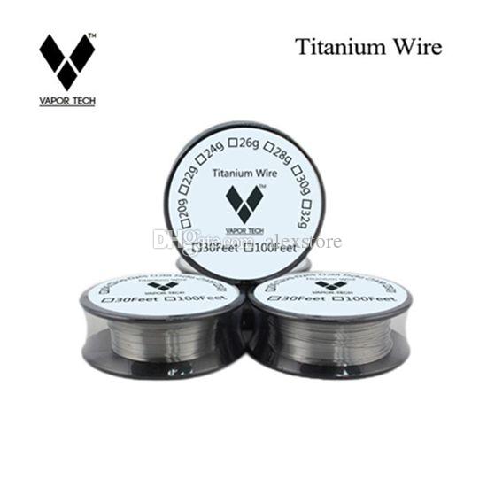 Vapor Tech Ti Wire Titanium Wires Resistance 30 Feet TA1 AWG 24g 26g 28g 30g Gauge Coil For TC Box mod Vaporizer DHL
