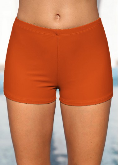 ROTITA Orange Skinny Mid Waisted Swim Shorts