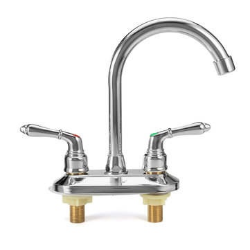 Modern Chrome Cold & Hot Bathroom Basin Faucets Double Open Basin Sink Mixer Tap