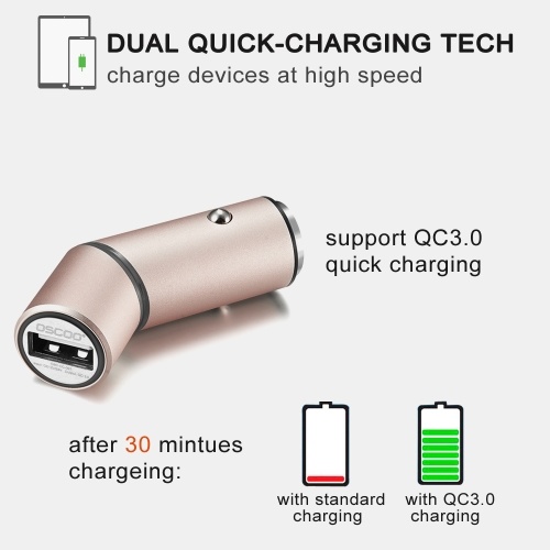 OSCOO 001 USB Charger Quick Charge 3.0 2.0 Mobile Phone Charger Fast Car Charger for Samsung Xiaomi Tablet Charger Safety Hammer