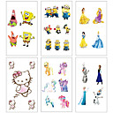 6 pcs Temporary Tattoos Water Resistant / Waterproof / Mini Style / Safety Face / Body / Hand Water-Transfer Sticker Body Painting Colors
