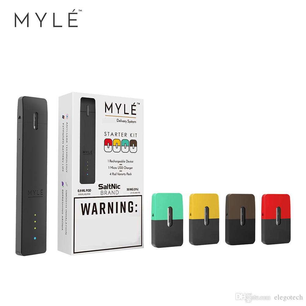 100% Authentic Myle AIO System Nic Delivery Kit 240mAh Rechargeable ND Vape All-In-One Device + 4 Flavors Disposable Pods 0.9ml 240 Puffs