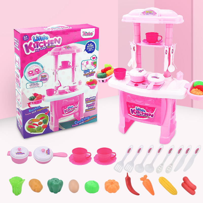 Mini Kitchen Toys Light-up & Sound Plastic Simulation Home Appliances House Toy Baby Girls Pretend Play Toys For Kids Children