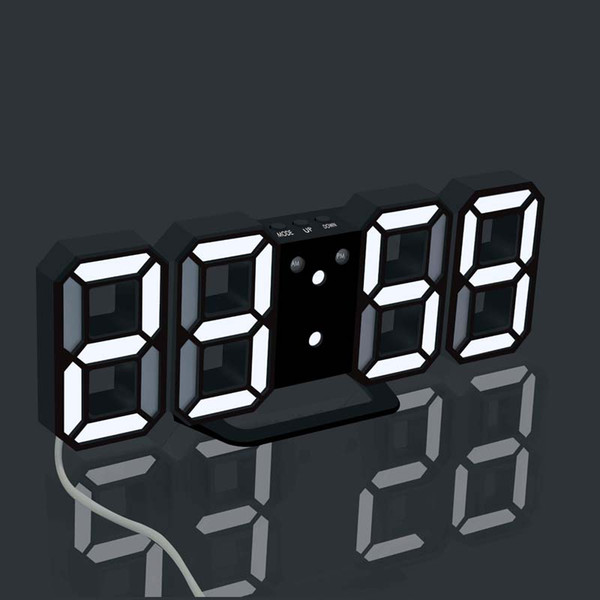 3d led digital alarm clock snooze hanging wall clock 12/24 hour calendar for kids room bedroom desk home decoration