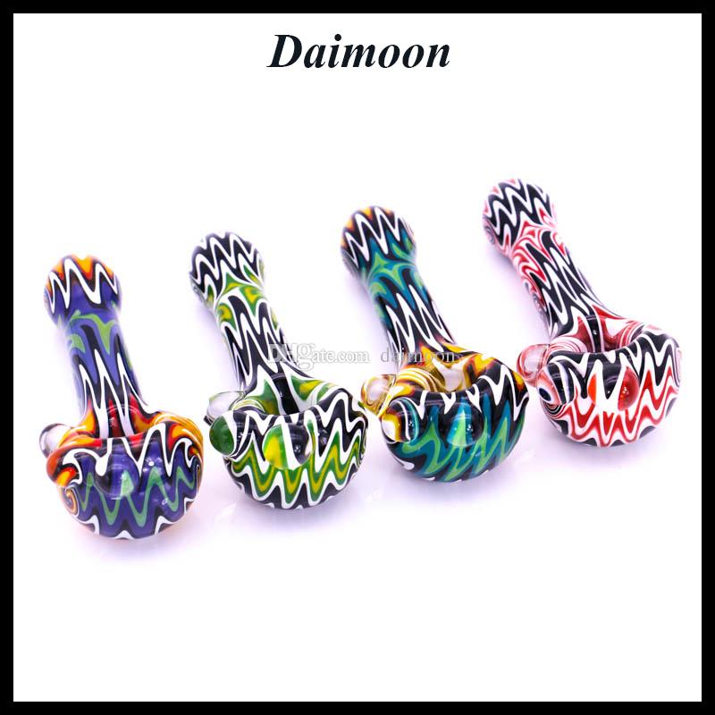 5.2 Inches Colorful stripes glass pipes smoking pipe water pipe 80g Tobacco Pipe with wholesale price