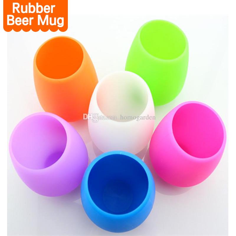 370ml(12.5oz) Portable Silicone Rubber Wine Glass Cups FDA Food Grade Tumbler Beer Cups for Drinking Outdoor BBQ Camping Wine Glasses