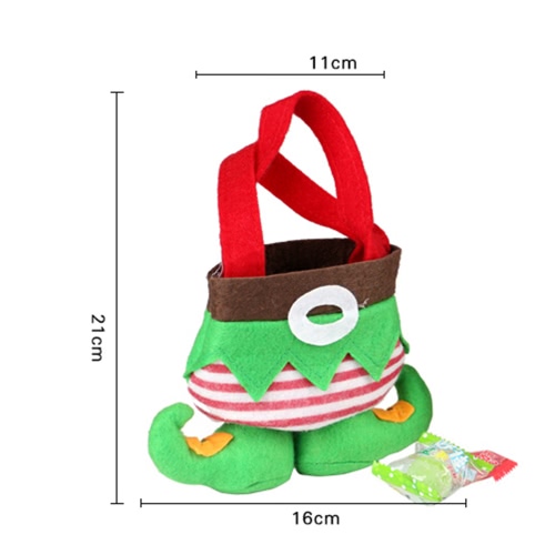 New Christmas Gift Two Bags Santa Spirit Candy Bags Holiday Christmas Decorations Lovely Gift for Children